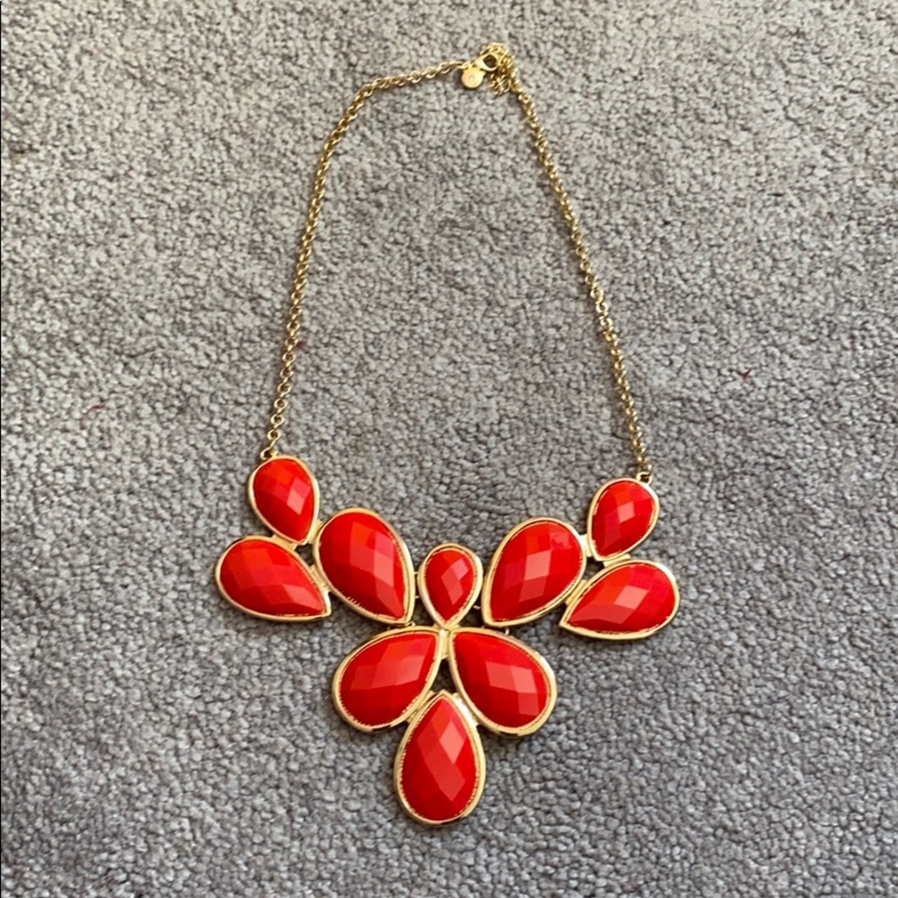 Red and gold statement necklace